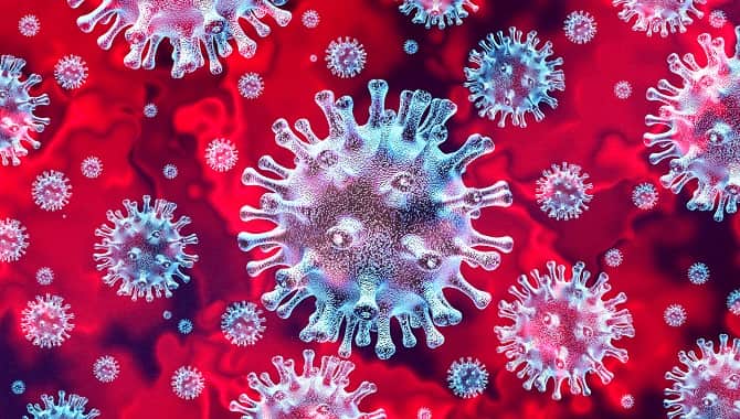 imagem digital do coronavírus causador da covid-19, tema da nova revista pebmed