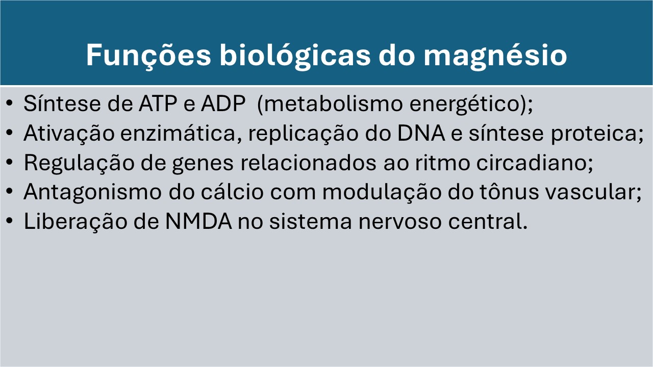 funções biológicas do magnésio